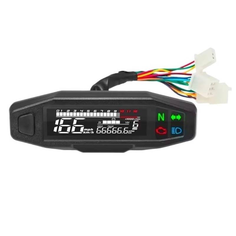 AXCAR Kilometerzähler Universal Motorrad Tacho Dashboard Digital Panel Tachometer Kilometerzähler Speed ​​Gauge RPM Volt Meter Für Titan 150 Für(Only Meter) von AXCAR