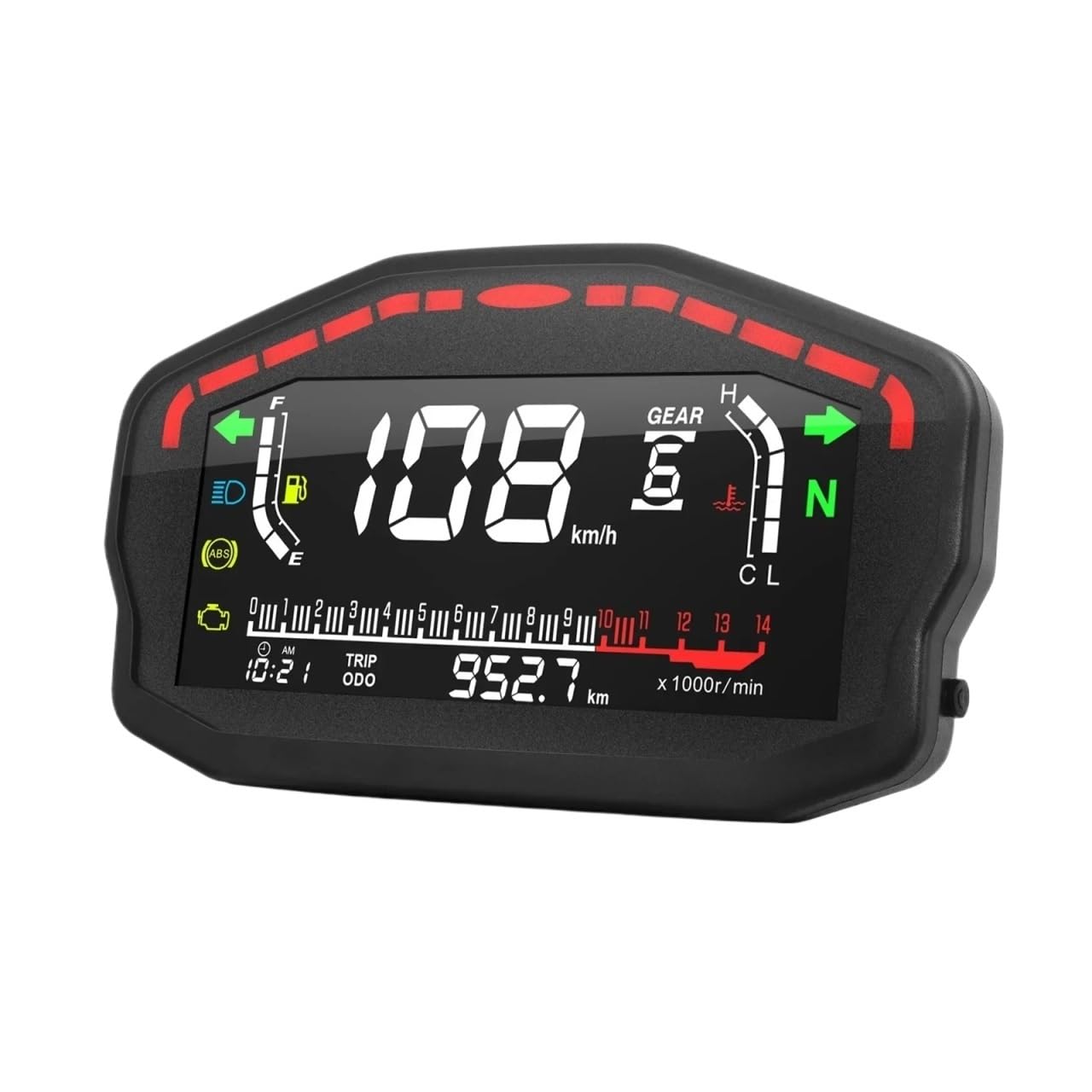 AXCAR Kilometerzähler Universal Motorrad Tacho Digital Kilometerzähler Hintergrundbeleuchtung Dashboard Für D&ucati Für Y&amaha 24 Zylinder(No Sensor) von AXCAR