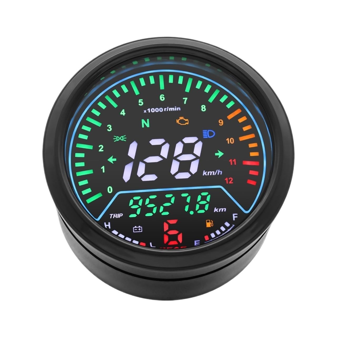 AXCAR Kilometerzähler Universal Motorrad Tacho Digital Moto Dashboard Cafe Racer Panel Tachometer Motocross Stunn Zähler Für Für Z800(Only Gauge NO Sensor) von AXCAR