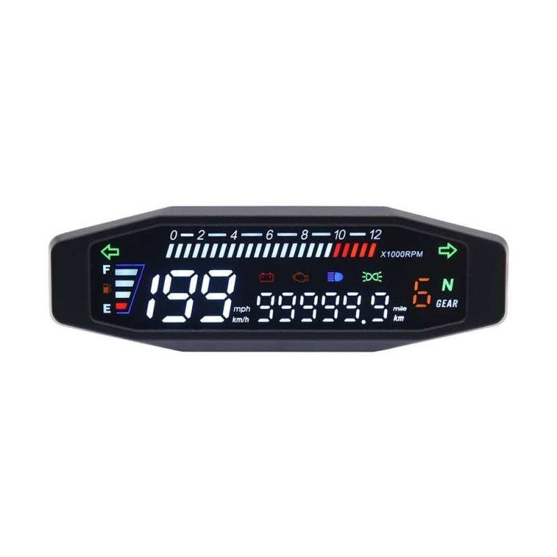 AXCAR Kilometerzähler Universal Motorrad Tachometer Digital Meter Tachometer Dashboard Instrument Panel Meter LCD Display(Without Sensor) von AXCAR