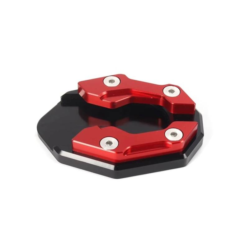 AXCAR Universal Motorrad Fahrrad Ständer Extender Fuß Seite Stehen Verlängerung Pad Unterstützung Platte Anti-Skid Vergrößerte Basis Zubehör Ständer Stützpolster(Red) von AXCAR