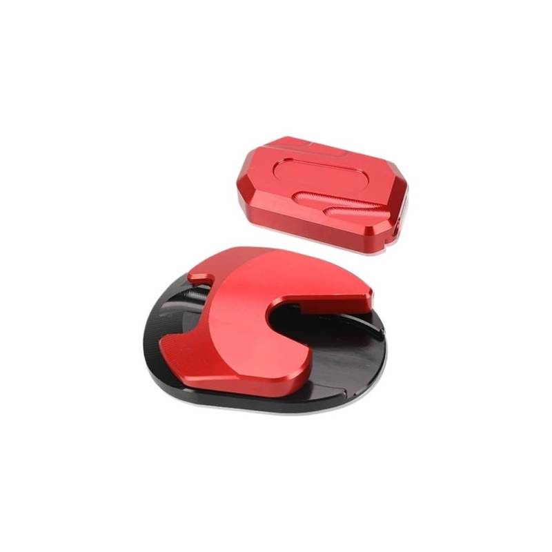 Für PCX 160 2020 2021 2022 2023 2024 Für ADV150 2019-24 Motorrad Zubehör Seite Stehen Enlarger Kickstand Vergrößern Platte Pad Ständer Stützpolster(Red) von AXCAR