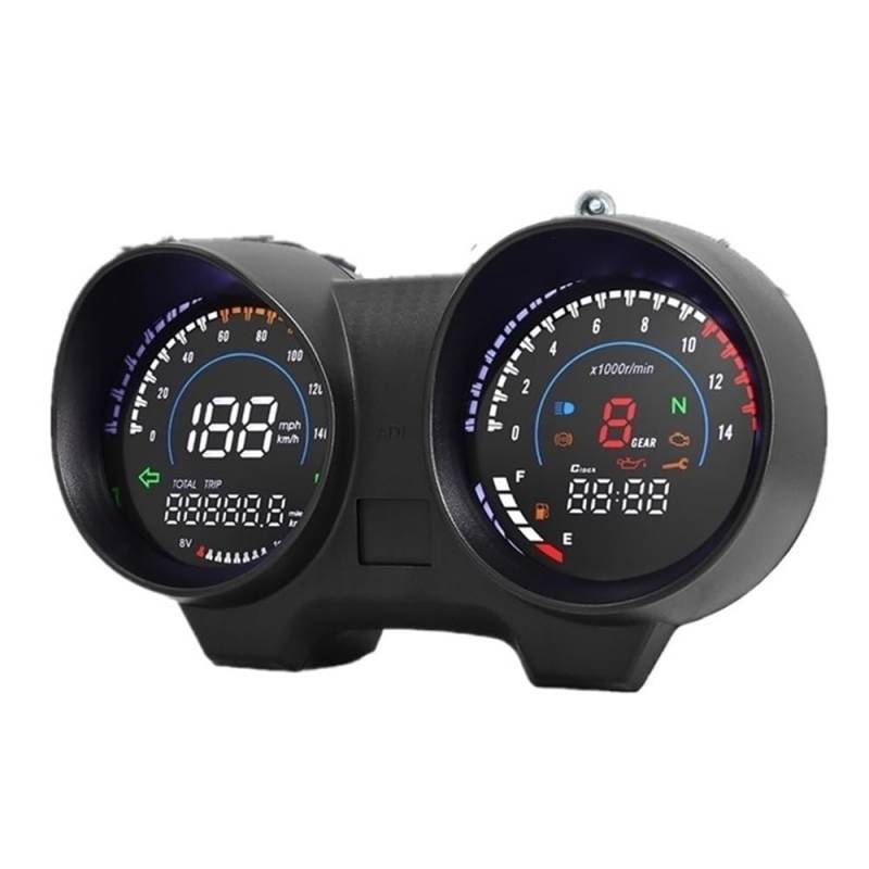 Kilometerzähler LCD Digital Motorrad Tachometer Moto Speed ​​Gauge Mph/kmh Mit Drehzahlmesser Fernlicht Brasilien Für MAX125 von AXCAR