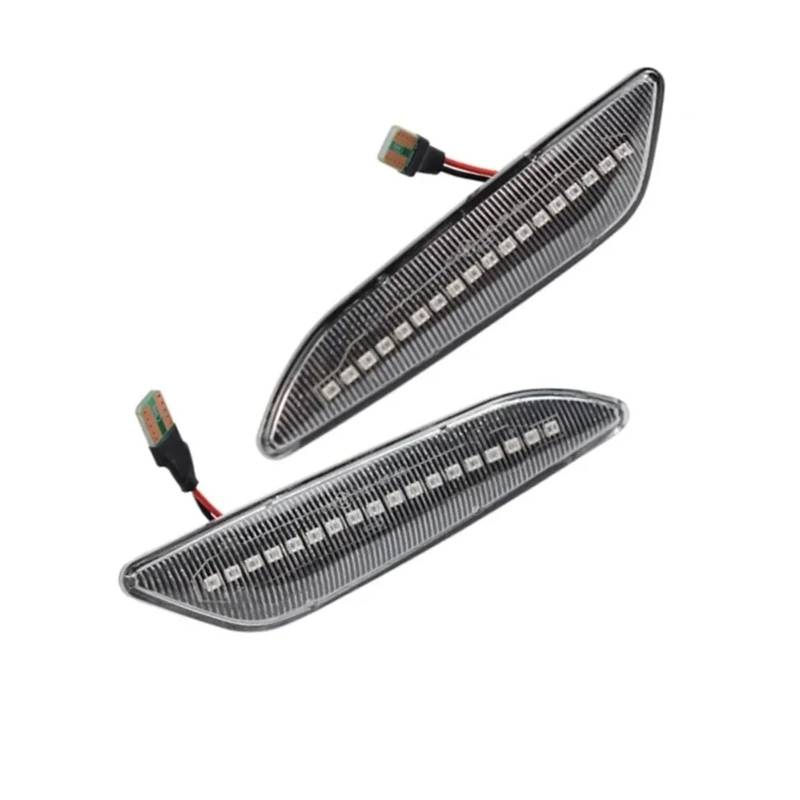 AXCDEVFC Rückspiegel Blinker Licht Kompatibel Mit Alfa Für Romeo Für 147 156 2000 2001 2002 2003 2004 2005 2006 Dynamische Seitenmarkierungsleuchte Auto-Blinker-Blinker-Anzeigelampe(Crystal Type) von AXCDEVFC