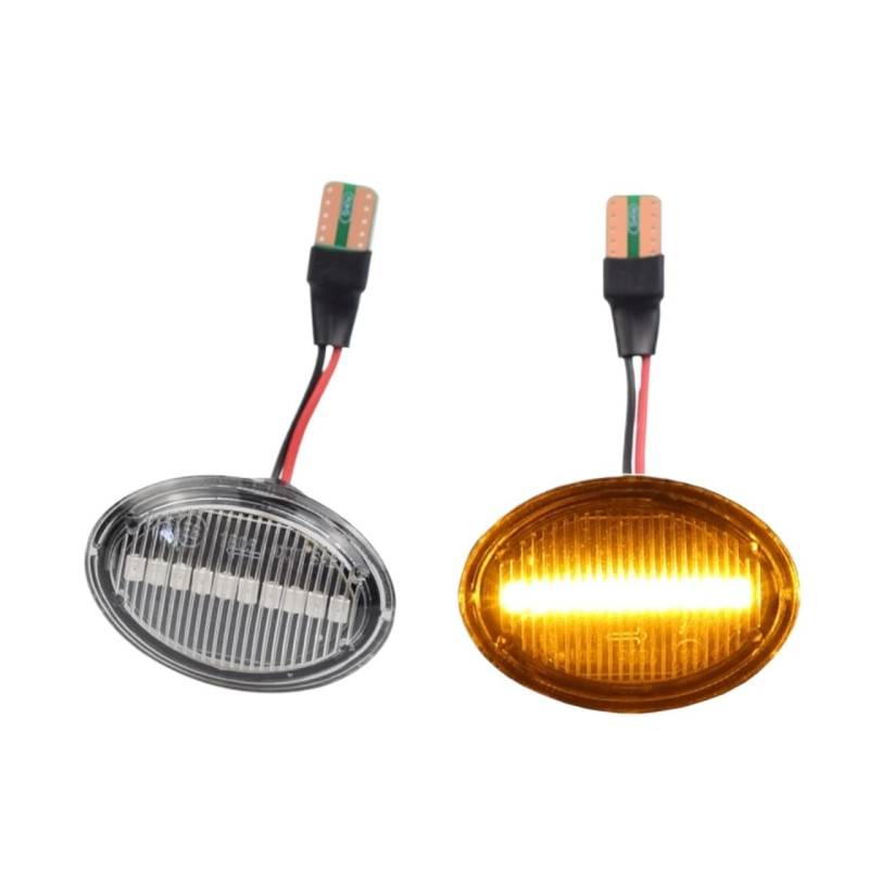 AXCDEVFC Rückspiegel Blinker Licht Kompatibel Mit FIAT Für 500 500C 500L Für Abarth 500 595 695 2007 2008 2009 2010 2011 2012 Dynamische Seitenmarkierungsleuchten Fließender Blinker(B) von AXCDEVFC