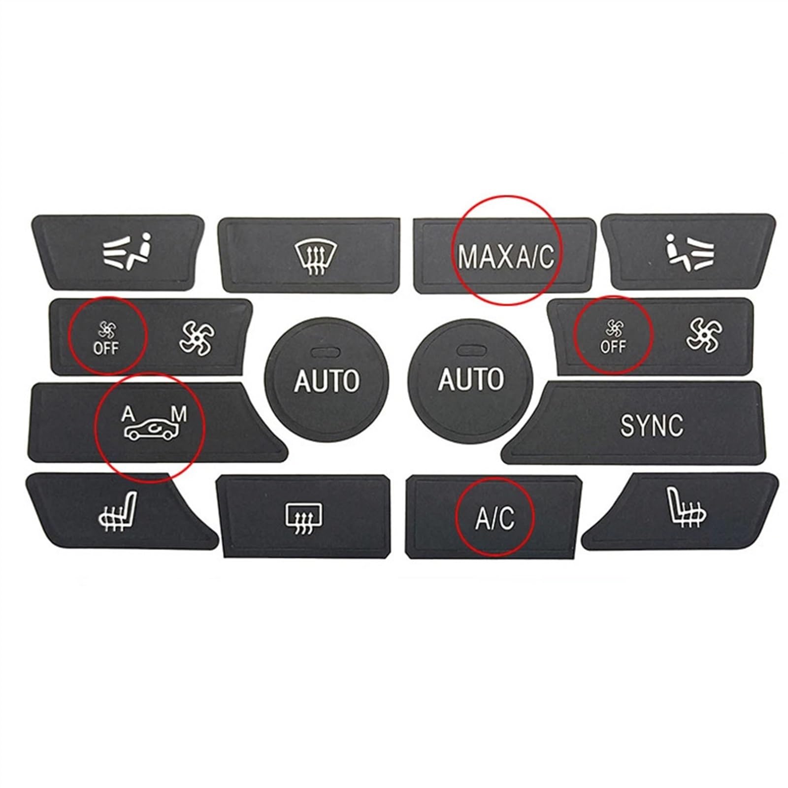 AXCDEVFC Switch Knopf Aufkleber Kompatibel Mit 5 Für F10 Für F11 2010 2011 2012 2013 2014 2015 2016. Tastenaufkleber Für Den Autoinnenraum des Armaturenbretts Und Der Wippkonsole.(14PCS with Off) von AXCDEVFC