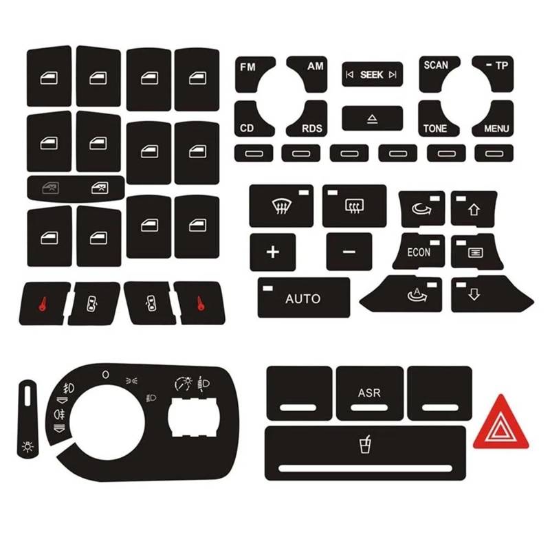 AXCDEVFC Switch Knopf Aufkleber Kompatibel Mit Für A3 8P 2004 2005 2006 2007 2008 Knopfreparaturaufkleber Abgenutzter Knopfschalter Innenaufkleber Dekoration Auto-Styling von AXCDEVFC