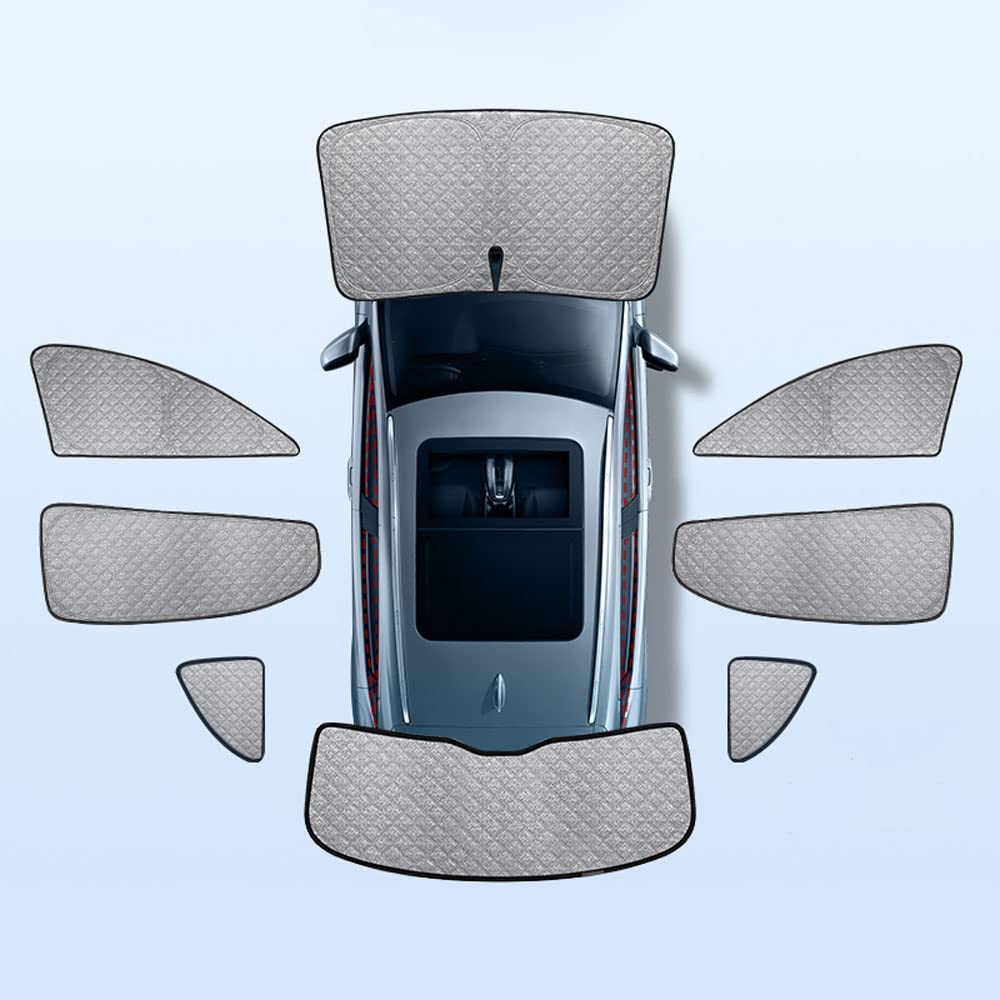 Auto-Seitenscheibe Sonnenschutz für Skoda Octavia Pro 2021 2022 2023 2024,Sonnenschutz Vordere und Hintere Seitenfenster Silber Sonnenblende UV-Schutz Zubehör,A/8pcs von AXEP