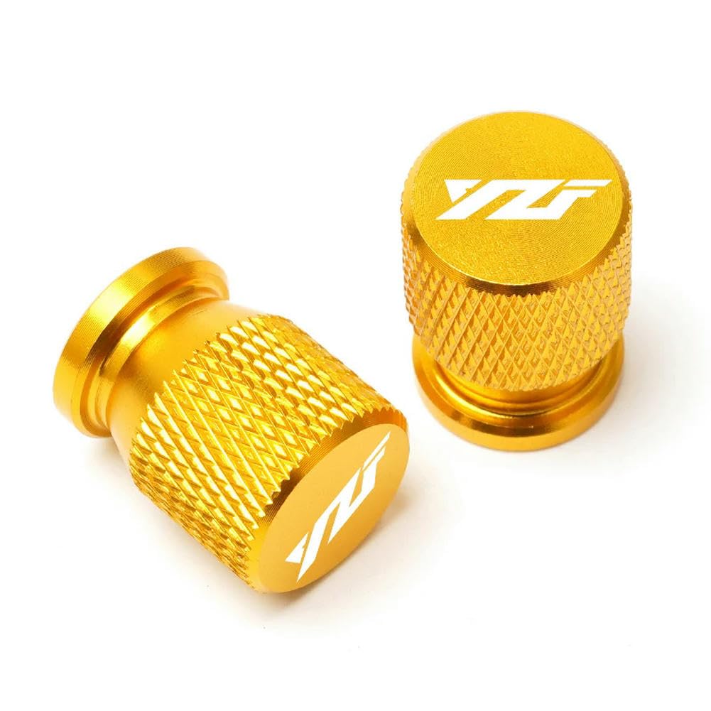 Motorrad-Reifenventil, Luftanschluss, Stopfen, CNC-Aluminium, Motorradzubehör für YZF R3 R25 R6 R1 2013–2020, Gold von AXHNG