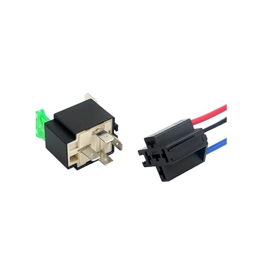 1PC 12V DC 4 Pin Car Automotive Fused Relay 30A Normally Open Relais 30A Fuse with 4pin/5Pin Backrest AXHNGUQB(12V 4pin with socket) von AXHNGUQB