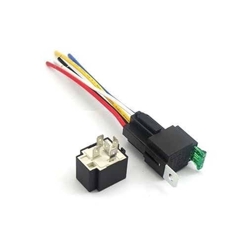 1PC 12V DC 4 Pin Car Automotive Fused Relay 30A Normally Open Relais 30A Fuse with 4pin/5Pin Backrest AXHNGUQB(12V 5pin with socket) von AXHNGUQB