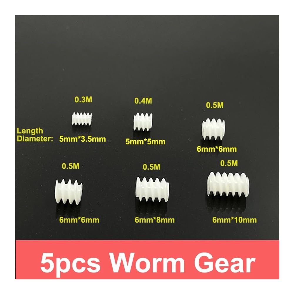 5pcs 0.3/0.4/0.5 modulus 3.5mm/5mm/6mm Worm Gear Gear 1mm/2mm Shaft electronic starter For Toy RC Model Car AXHNGUQB(3.5x5x0.7A) von AXHNGUQB