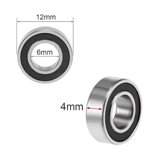 MR95RS Bearing ABEC-5 10PC 5 * 9 * 3 mm Miniature MR95-2RS Ball Bearings MR95 MR74 MR84 MR85 MR105 MR106 MR126 MR128 RS 2RS Bearings AXHNGUQB(MR126 6x12x4mm,Black-2rs) von AXHNGUQB