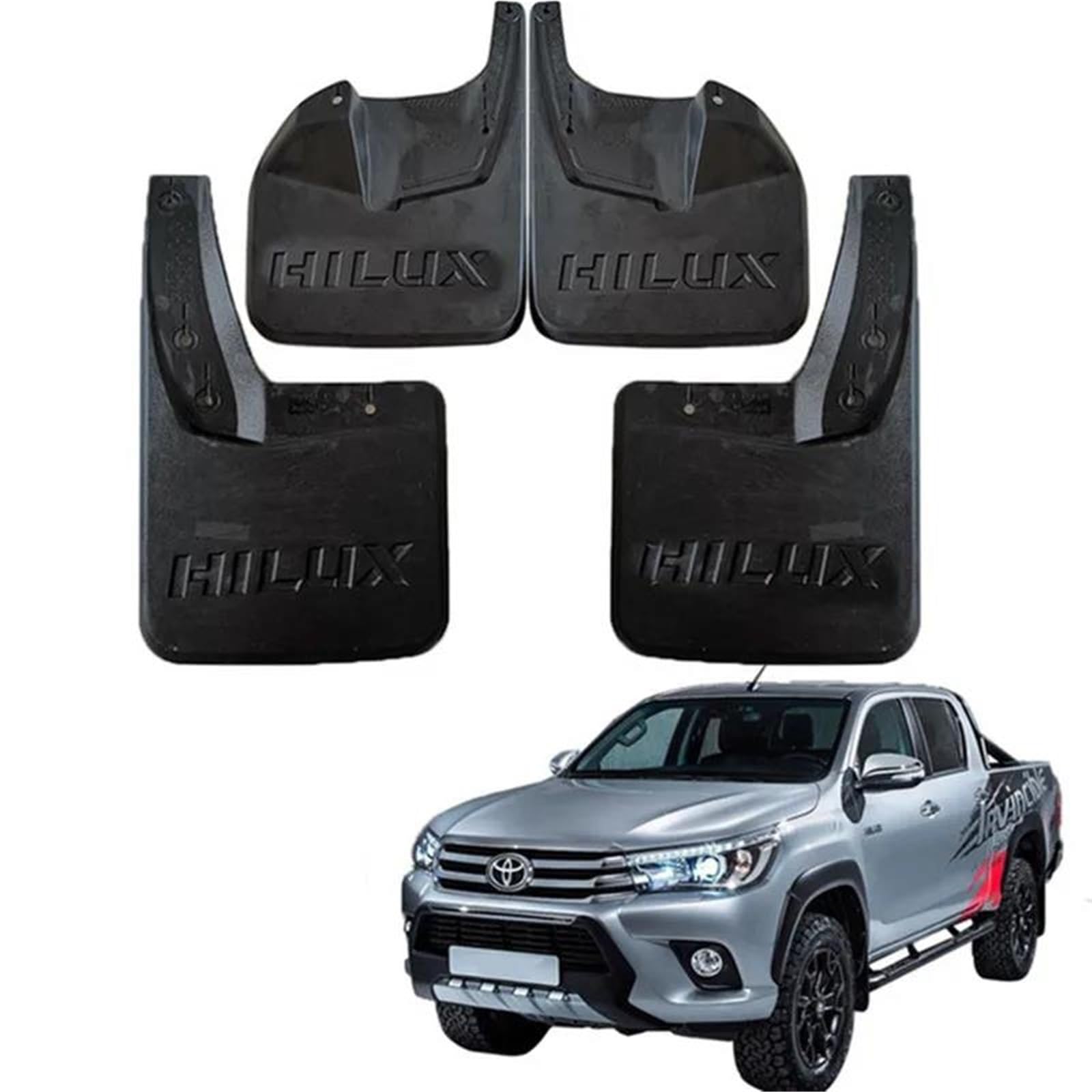 Autoteile Auto-Schmutzfänger, Schmutzfänger Für Hilux 4WD 2015 2016 2017 2018 2019 2020 2021, Spritzschutz, Schmutzfänger, Kotflügel, Zubehör von AXIAOLIN