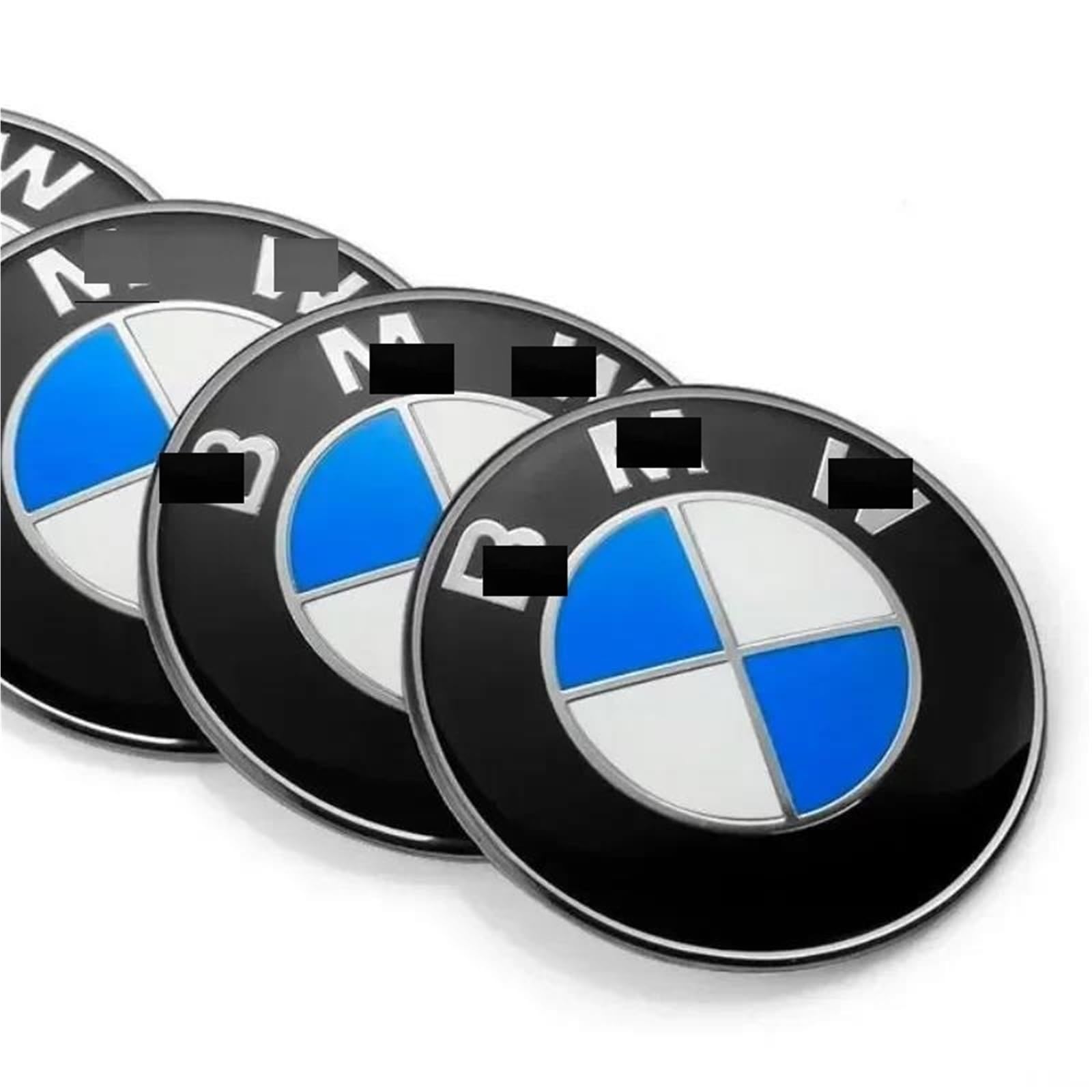 Cool 4 Stücke 56mm 65mm Blau Weiß Auto Radnabenkappen Abdeckung Emblem Für X3 X5 F10 F01 F20 F30 E34 E36 E87 E39 E60 E46 E91 E92(B,56mm) von AXIAOLIN