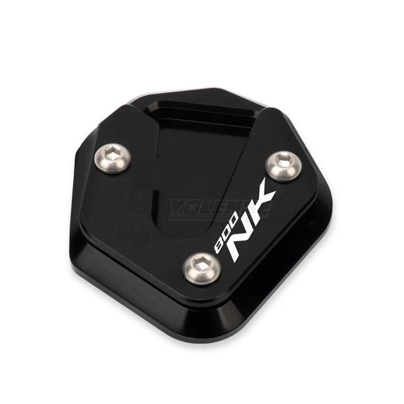 Ein Muss für Motorradliebhaber Für 800NK 800 NK 2023 Motorrad CNC Kickstand Fuß Seite Stehen Verlängerung Pad Unterstützung Vergrößern Platte(Black) von AXIAOLIN