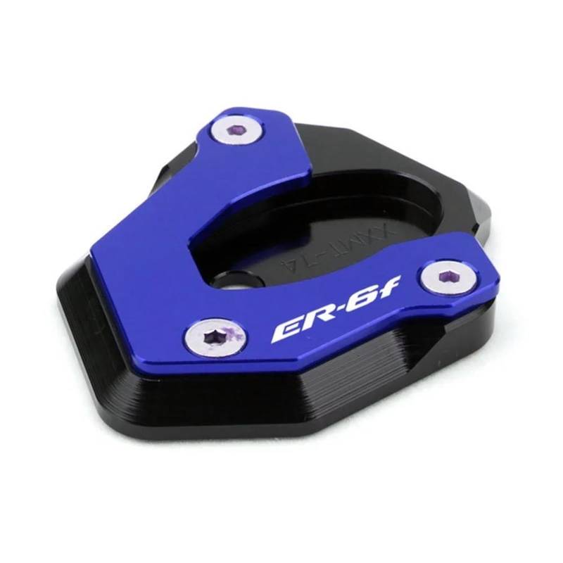 Ein Muss für Motorradliebhaber Für ER-6N ER6N ER 6N ER-6F ER6F ER 6F 2012-2016 Motorrad CNC Kickstand Fuß Seitenständer Verlängerung Stützplatte Pad(Blue,ER6N) von AXIAOLIN