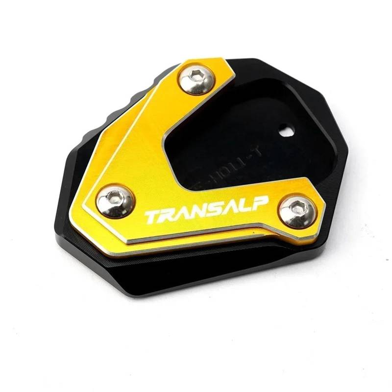 Ein Muss für Motorradliebhaber Für TRANSALP XL600V XL650 XLV 600 650 700 Motorrad Zubehör CNC Kickstand Fuß Seite Stehen Verlängerung Pad Unterstützung Platte(Gold) von AXIAOLIN