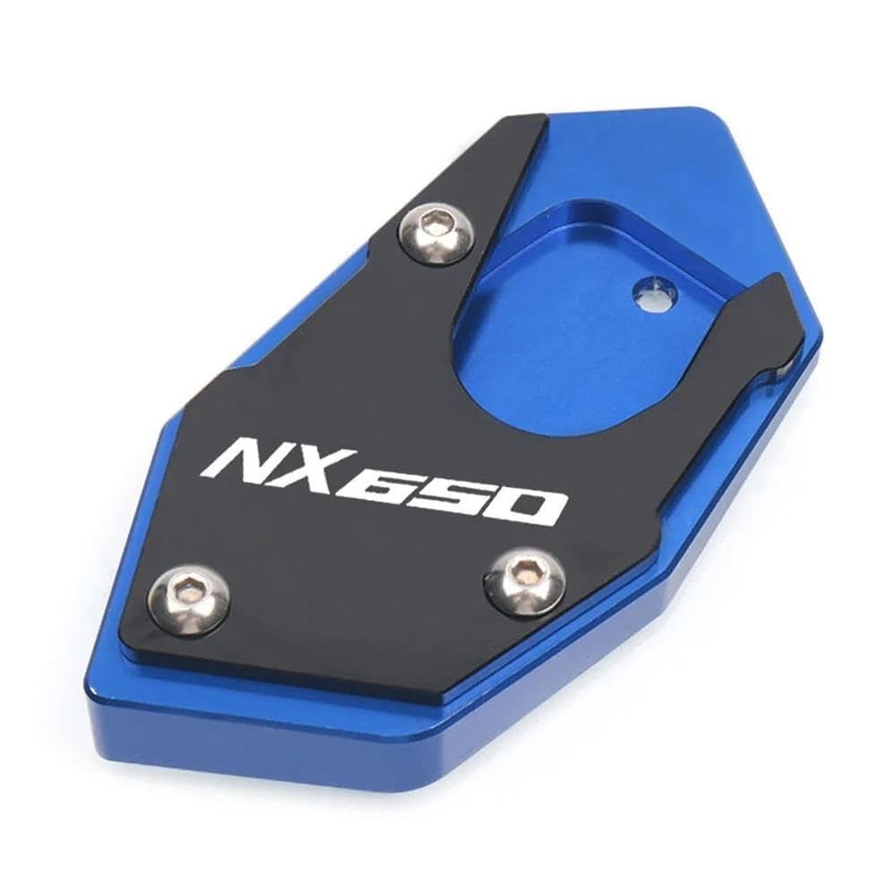 Ein Muss für Motorradliebhaber Für XLV 600 650 700 TRANSALP DOMINATOR NX650 FMX650 CNC Kickstand Fuß Seite Stehen Verlängerung Pad Unterstützung Platte Vergrößern(NX 650 Blue) von AXIAOLIN