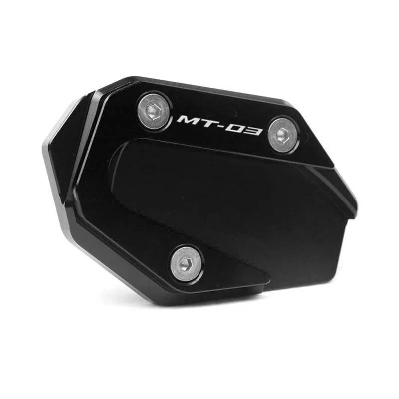 Ein Muss für Motorradliebhaber Für YZF-R3 YZF-R25 MT-03 MT-25 YZF MT R3 R25 Motorrad CNC Kickstand Fuß Seitenständer Verlängerung Pad Stützplatte Vergrößern(MT-03 Black) von AXIAOLIN