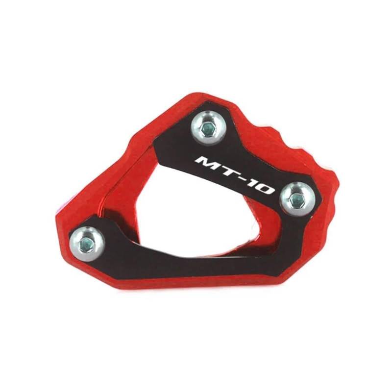 Ein Muss für Motorradliebhaber Motorrad CNC Kickstand Fuß Seite Verlängerung Pad Unterstützung Platte Vergrößern Ständer Für MT-10 MT10 FZ-10 MT FZ 10 2017-2022(Red) von AXIAOLIN