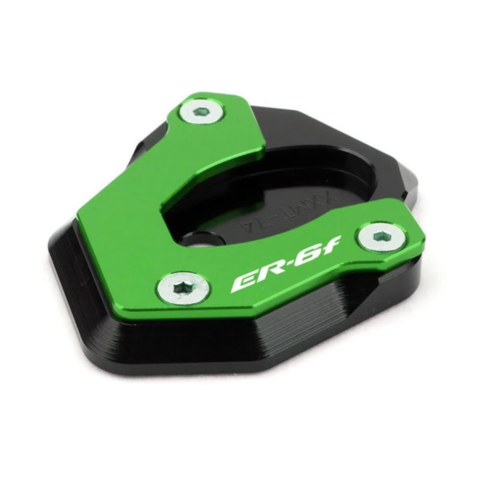 Ein Muss für Motorradliebhaber Motorrad CNC Kickstand Fuß Seitenständer Erweiterung Stützplatte Pad Für ER-6N ER6N ER 6N ER-6F ER6F ER 6F 2012-2016(Green,ER6N) von AXIAOLIN