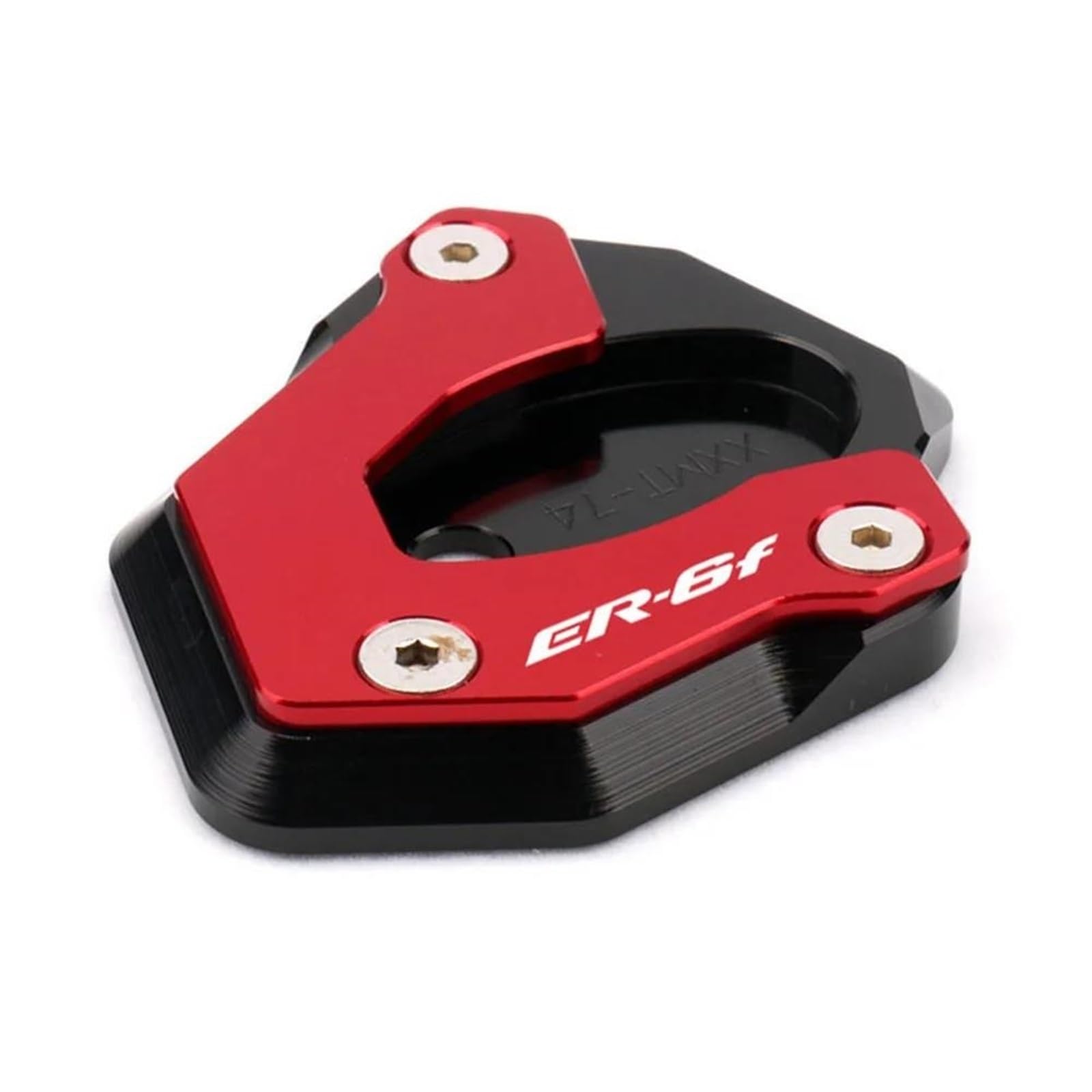 Ein Muss für Motorradliebhaber Motorrad CNC Kickstand Fuß Seitenständer Erweiterung Stützplatte Pad Für ER-6N ER6N ER 6N ER-6F ER6F ER 6F 2012-2016(Red,ER6N) von AXIAOLIN