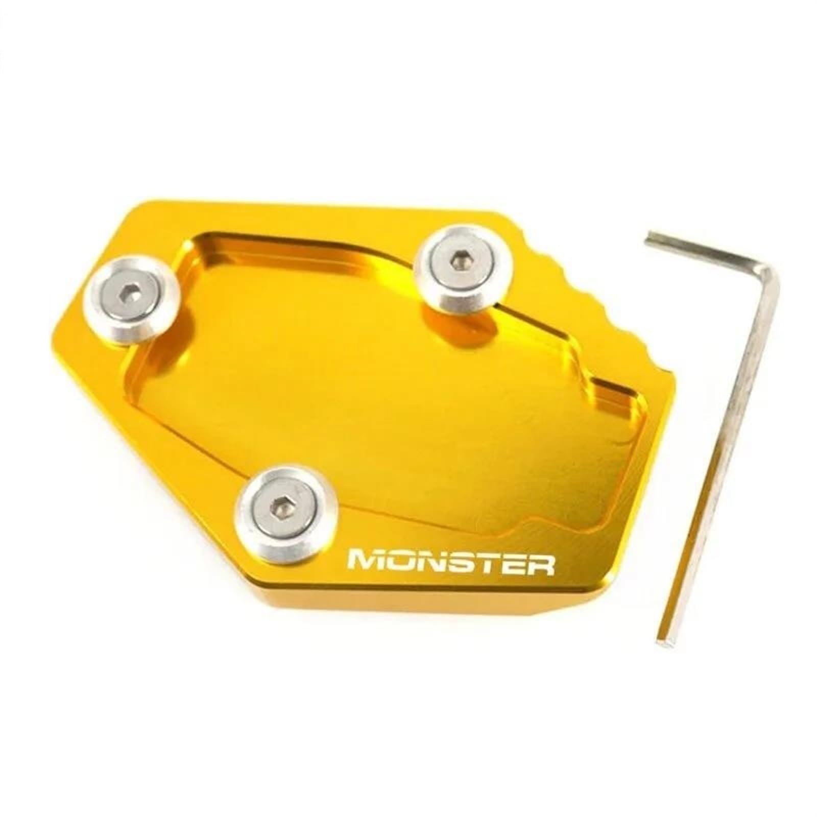 Ein Muss für Motorradliebhaber Motorrad CNC Kickstand Fuß Seitenständer Verlängerung Pad Stützplatte Für 795 796 821 1200 1200S Multistrada 1200(Gold) von AXIAOLIN