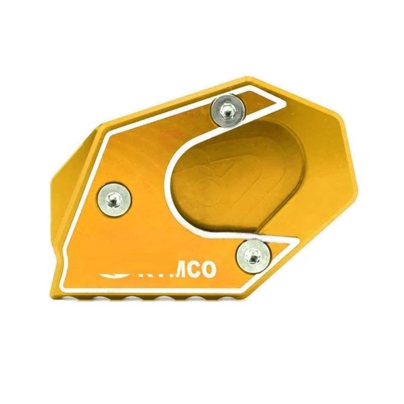 Ein Muss für Motorradliebhaber Motorrad CNC Kickstand Fuß Seitenständer Verlängerung Pad Stützplatte Für Downtown 200i 300i 350i 300 350 Xciting 250 300(Gold-A) von AXIAOLIN