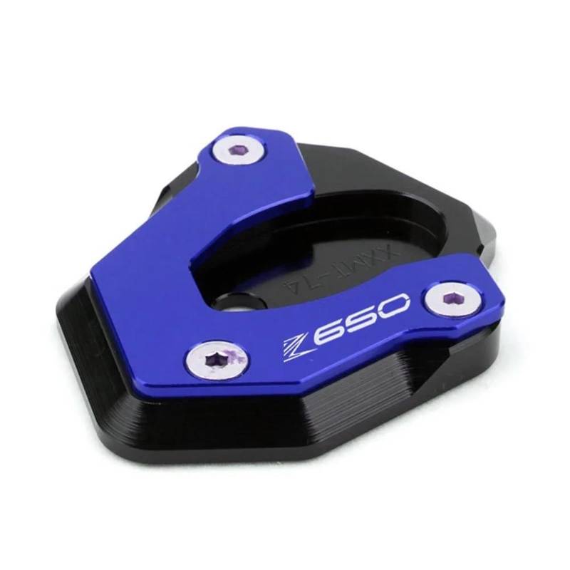 Ein Muss für Motorradliebhaber Motorrad CNC Kickstand Fuß Seitenständer Verlängerung Pad Stützplatte Für Z650 Z900 Z900RS Z 650 900 2017-2023(Z650 Blue) von AXIAOLIN