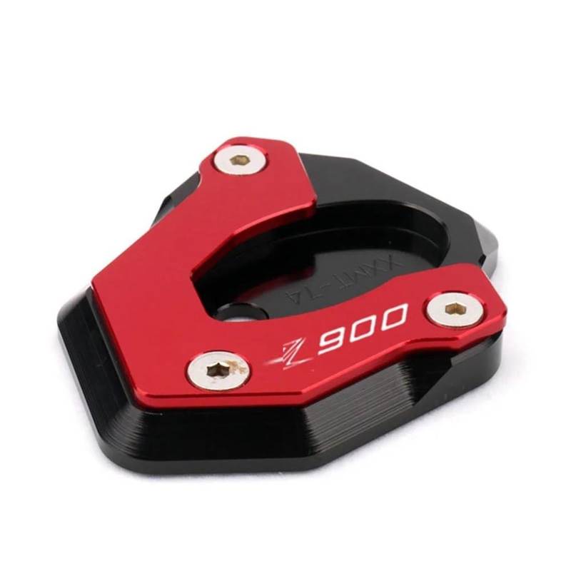 Ein Muss für Motorradliebhaber Motorrad CNC Kickstand Fuß Seitenständer Verlängerung Pad Stützplatte Für Z650 Z900 Z900RS Z 650 900 2017-2023(Z900 Red) von AXIAOLIN