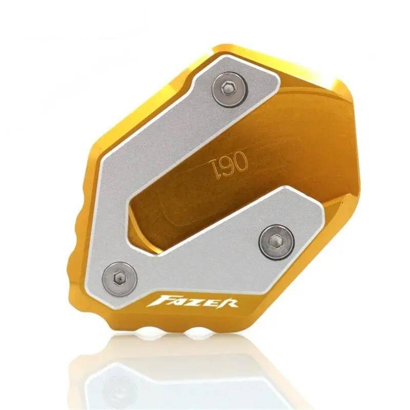 Ein Muss für Motorradliebhaber Motorrad CNC Kickstand Fuß Seitenständer Verlängerung Pad Stützplatte Vergrößern Für FZ6 FAZER FZ6R FZ6-S2 2004-2009(FAZER-Gold) von AXIAOLIN