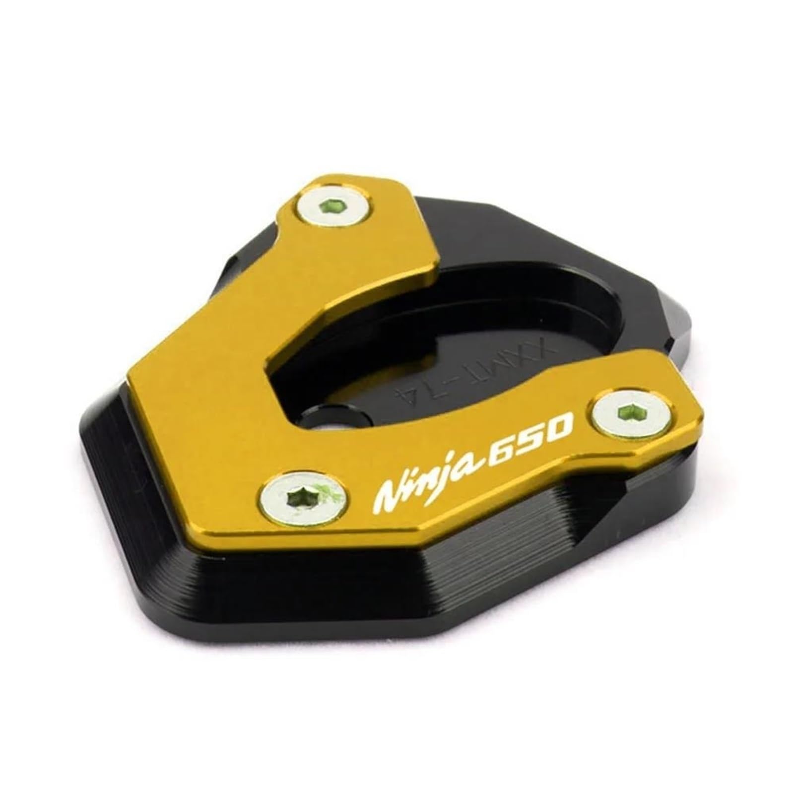 Ein Muss für Motorradliebhaber Motorrad CNC Kickstand Seitenständer Ständer Erweiterung Vergrößerer Pad Für NINJA 650 2017-2023(Gold) von AXIAOLIN