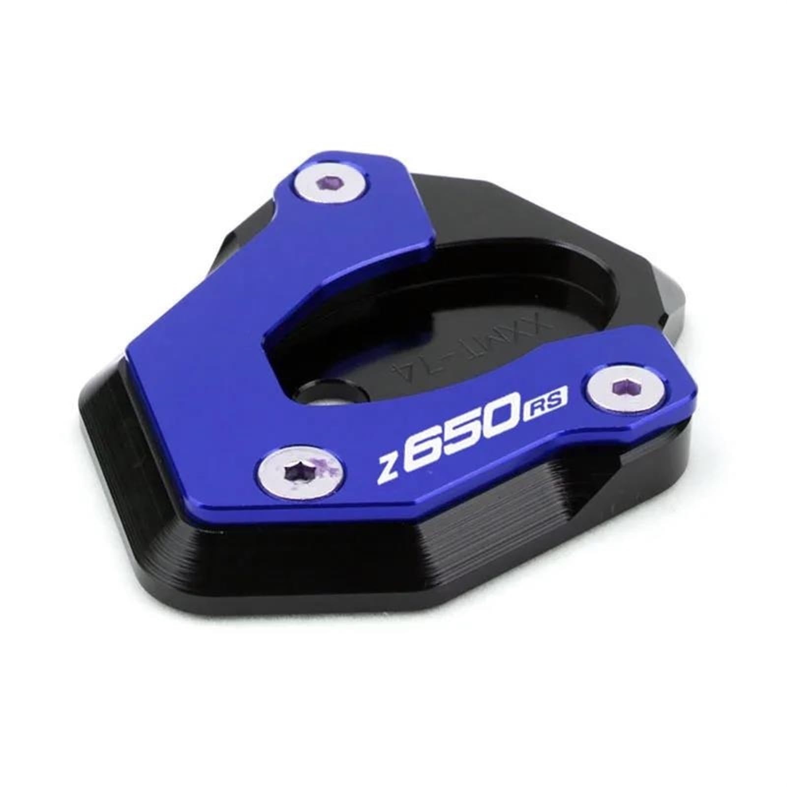 Ein Muss für Motorradliebhaber Motorrad CNC Kickstand Seitenständer Ständer Erweiterung Vergrößerung Pad Für Z650RS Z 650RS Z650 RS 2022-2023(Blue) von AXIAOLIN