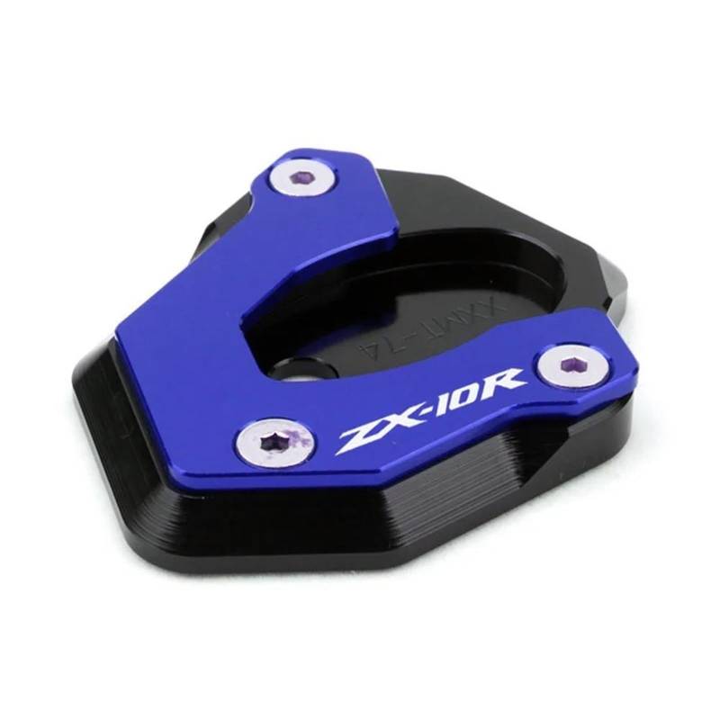 Ein Muss für Motorradliebhaber Motorrad CNC Kickstand Seitenständer Ständer Erweiterung Vergrößerung Pad Für ZX-6R ZX6R ZX 6R 2009-14 Für ZX-10R ZX10R ZX 10R 08-16(ZX-10R Blue) von AXIAOLIN