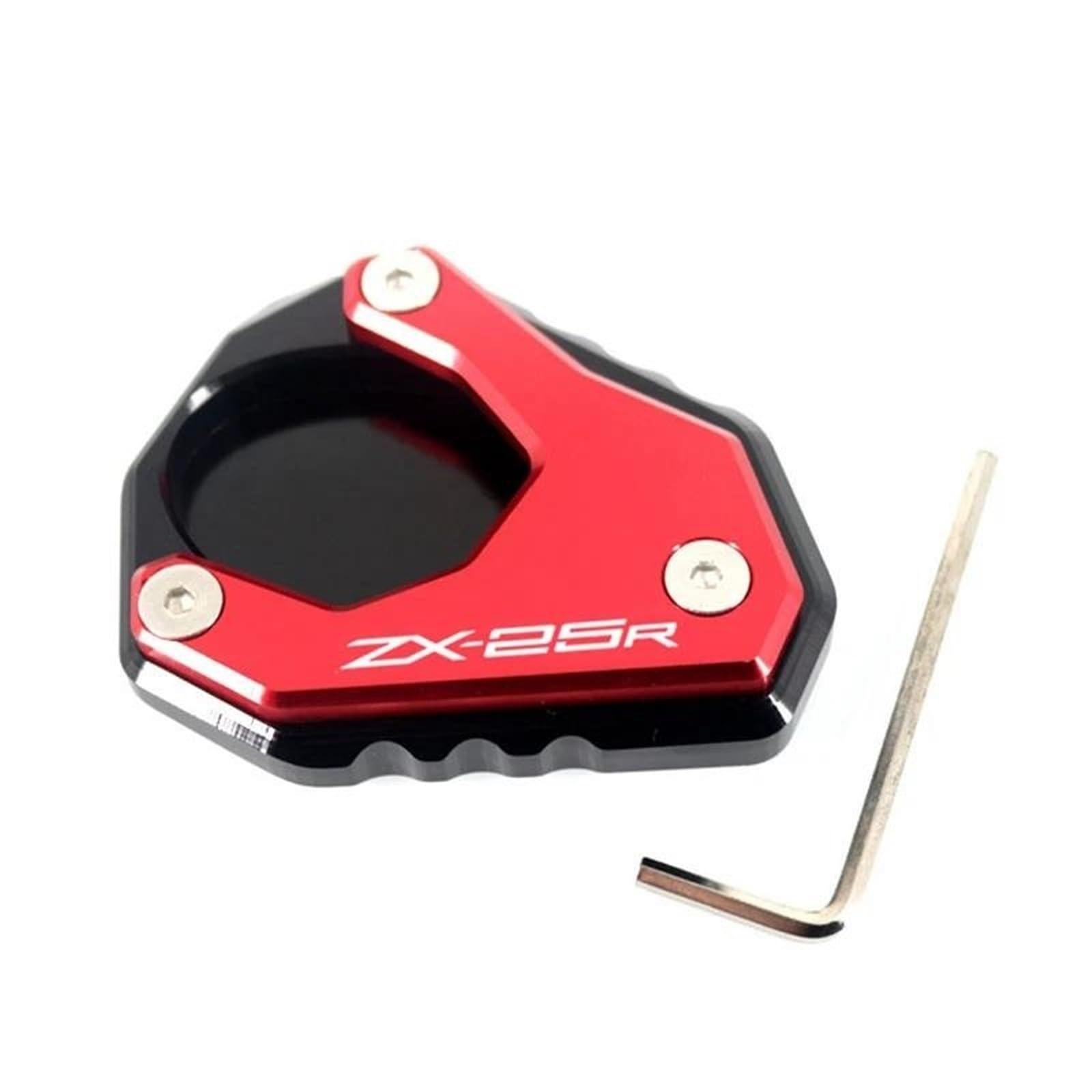 Ein Muss für Motorradliebhaber Motorrad Kickstand Fuß Seitenständer Verlängerung Pad Stützplatte Vergrößern Für ZX-25R ZX 25R ZX25R 2020-2023(Red) von AXIAOLIN