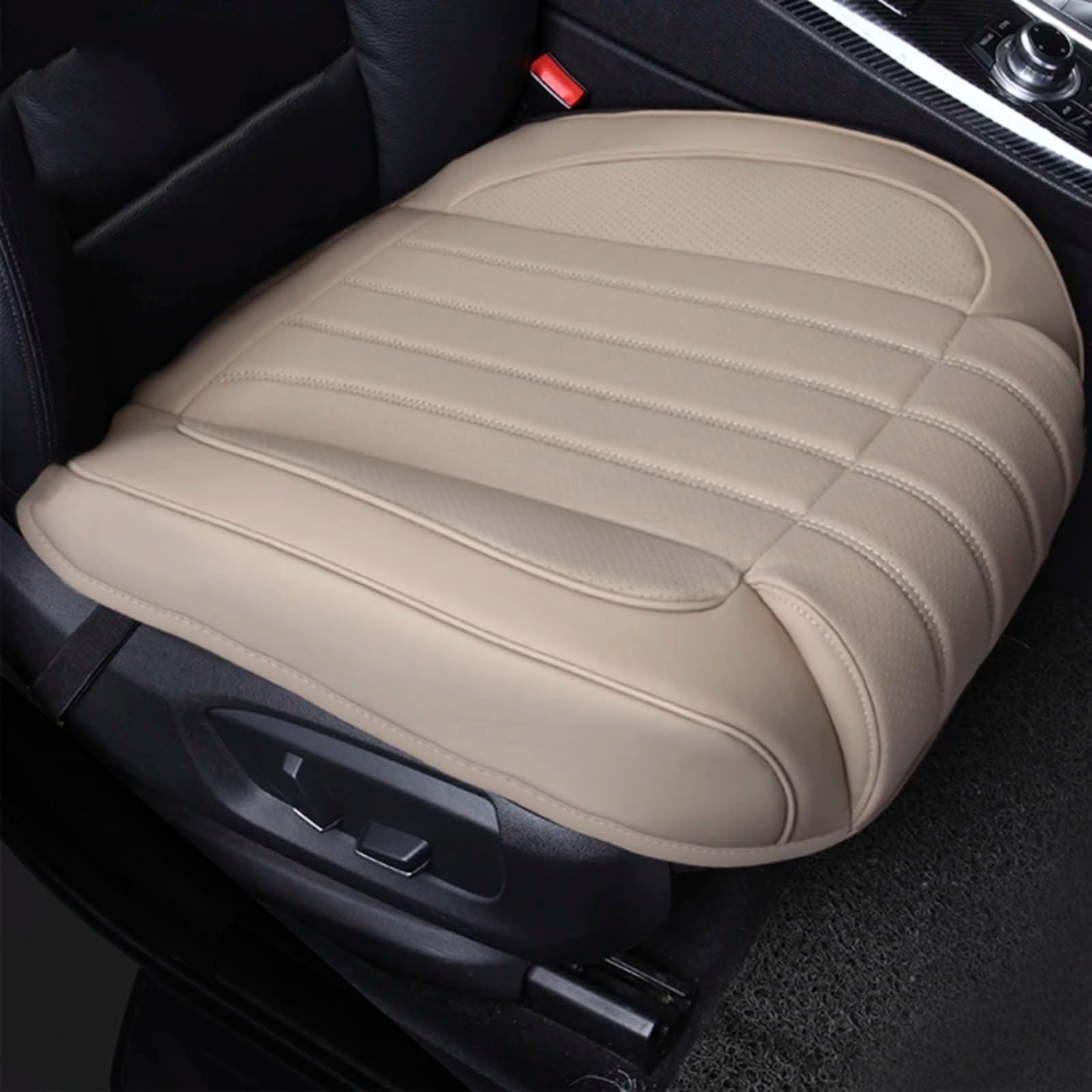 AXTAZS Auto Sitzbezügesets Atmungsaktiver Autositzbezug Four Seansons Universal-Autositzkissenschutz Vorne Hinten Set Auto-Innenraum-Autositz-Schutzpolster(Beige,Front) von AXTAZS