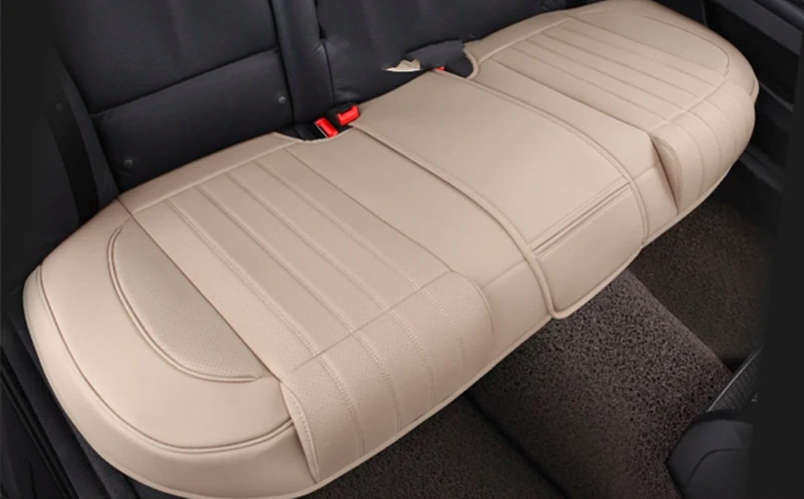 AXTAZS Auto Sitzbezügesets Atmungsaktiver Autositzbezug Four Seansons Universal-Autositzkissenschutz Vorne Hinten Set Auto-Innenraum-Autositz-Schutzpolster(Beige,Rear) von AXTAZS