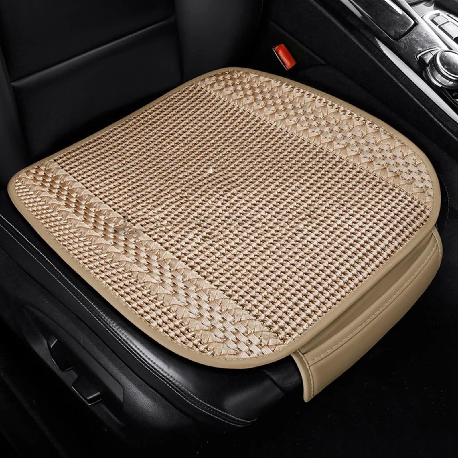 AXTAZS Auto Sitzbezügesets Auto Sitzbezug Atmungsaktive Universal Vorne Hinten Sitzkissen Pad Matte Schutz Auto Innen Zubehör Auto Sitz Schutz Pads(Beige,1pc Front seat pad) von AXTAZS