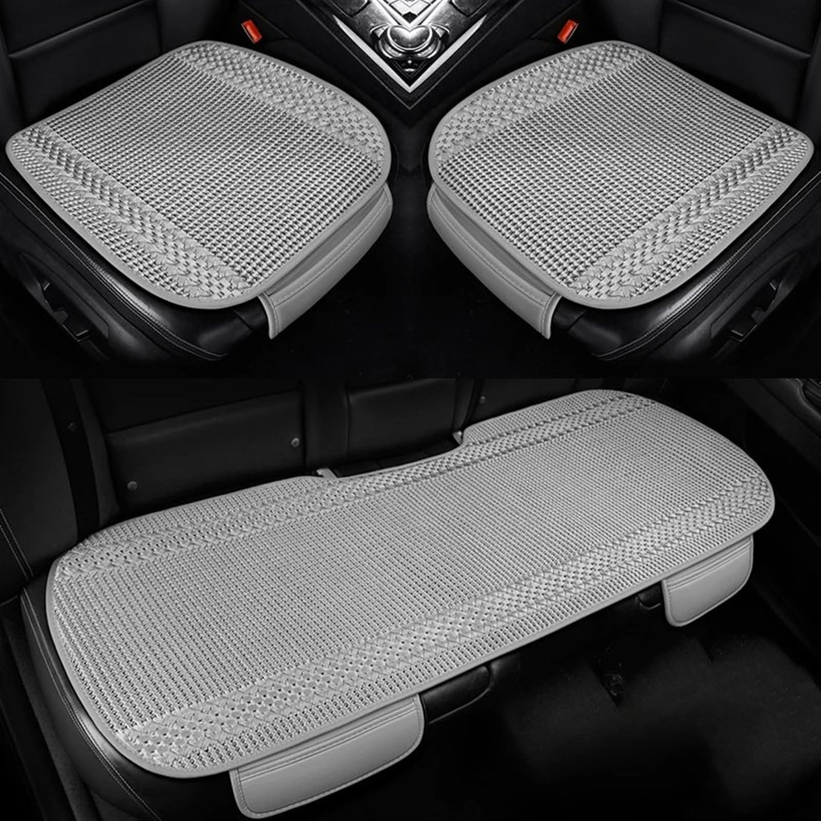 AXTAZS Auto Sitzbezügesets Auto Sitzbezug Atmungsaktive Universal Vorne Hinten Sitzkissen Pad Matte Schutz Auto Innen Zubehör Auto Sitz Schutz Pads(Gray,Full Set) von AXTAZS