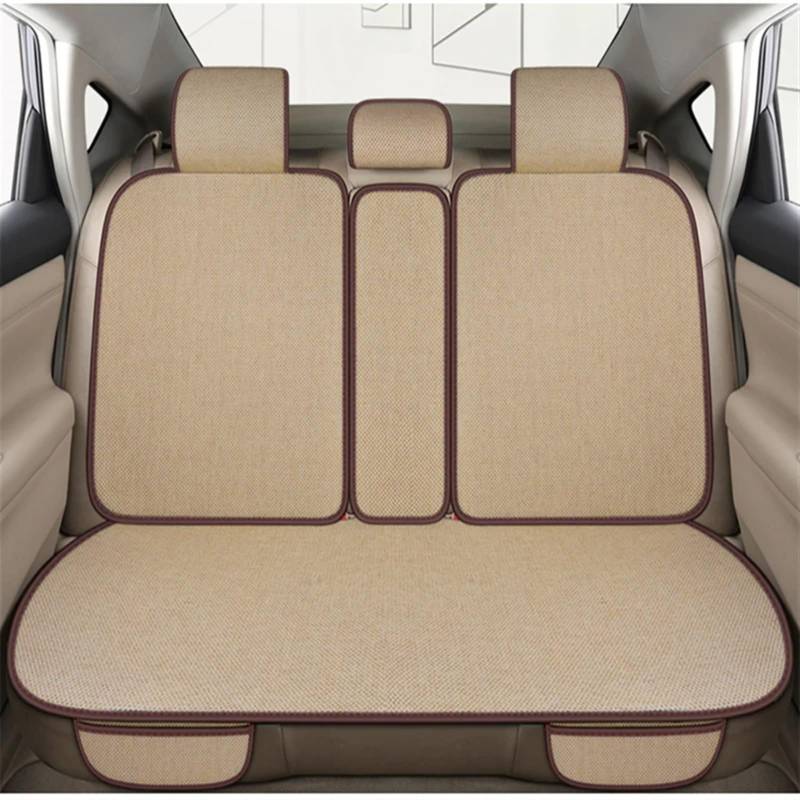 AXTAZS Auto Sitzbezügesets Autositz Four Seasons Universal-Sitzbezug-Matte Automobil-Innenraum-Autositz-Schutzpolster Auto-Vorder-/Rücksitzbezug(Beige,Rear) von AXTAZS