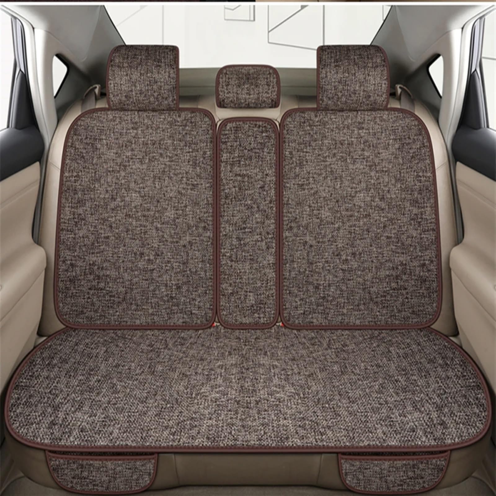 AXTAZS Auto Sitzbezügesets Autositz Four Seasons Universal-Sitzbezug-Matte Automobil-Innenraum-Autositz-Schutzpolster Auto-Vorder-/Rücksitzbezug(Brown,Rear) von AXTAZS