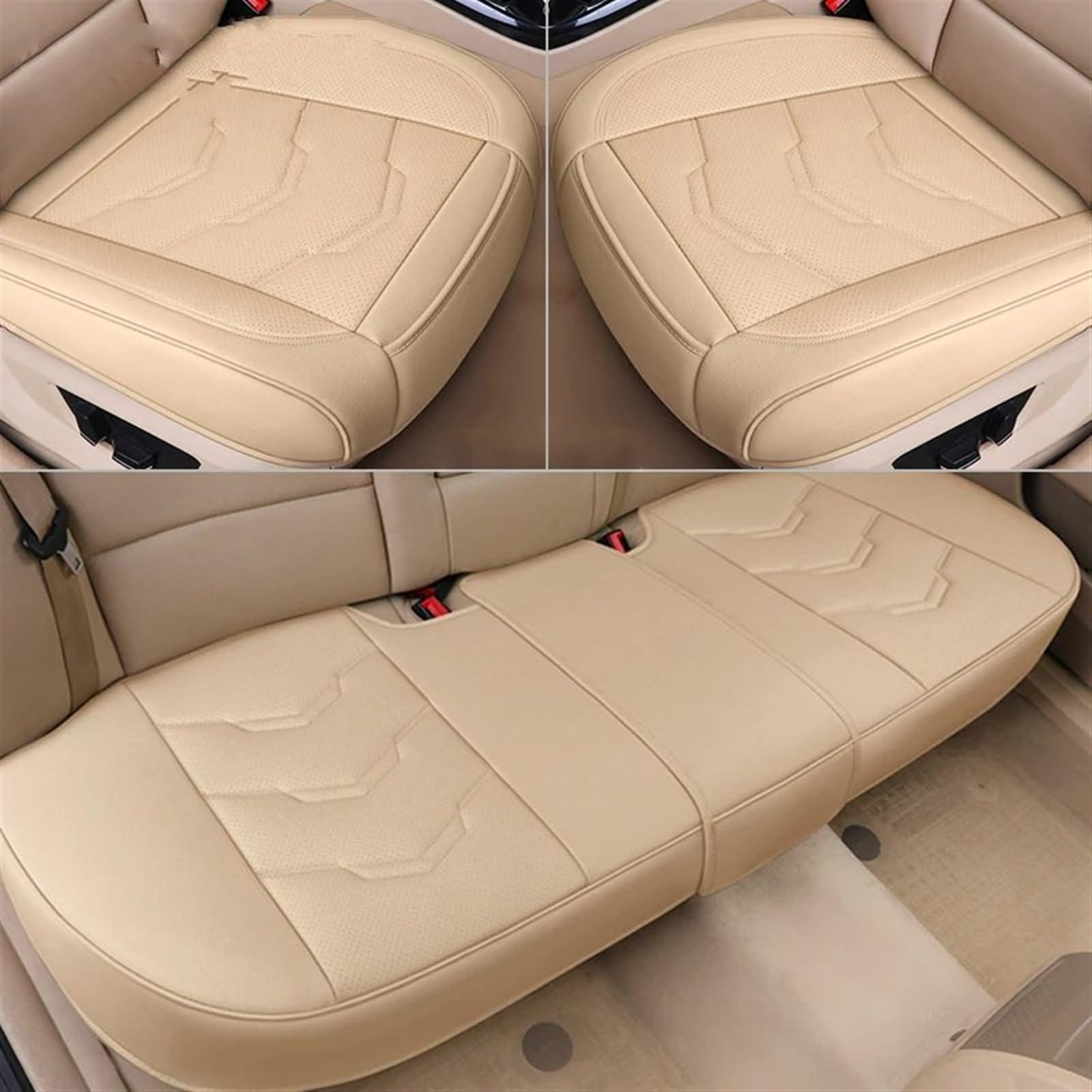 AXTAZS Auto Sitzbezügesets Autositzbezug, Autositzschutz, Autositze, Kissen, Surround-Stuhl, Vier Jahreszeiten, Universelle Autositzbezug-Sets, Automobil-Innenraum(Beige,D) von AXTAZS