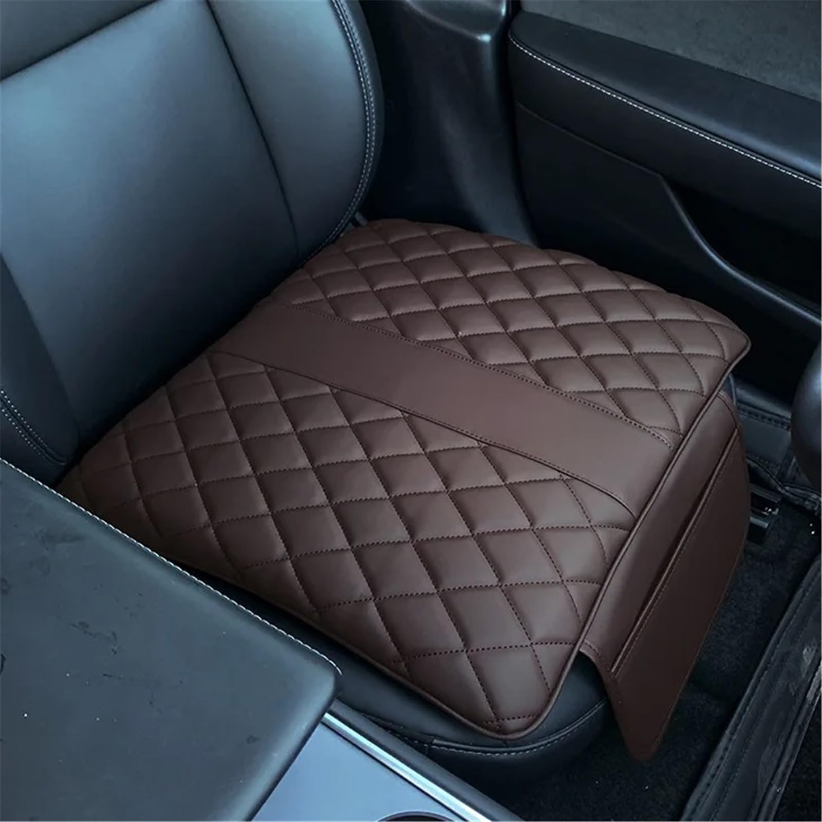 AXTAZS Auto Sitzbezügesets Autositzkissen Mit Tasche, Universeller Vordersitz, Schützt Autositzmatte, Schutzbezug, Innenzubehör, Autositz-Schutzpolster(Brown) von AXTAZS