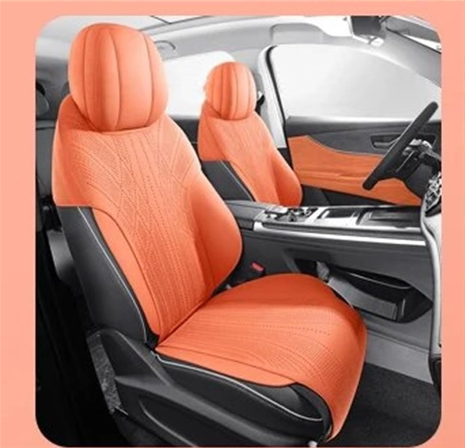 AXTAZS Auto Sitzbezügesets Kompatibel Mit Chery Für Tiggo 9, Autozubehör, Sitzkissen, Autositzkissen, Auto-Vollsitzschutz, Kissenpolster, Sitzschutz, Komplettes Set(Orange) von AXTAZS