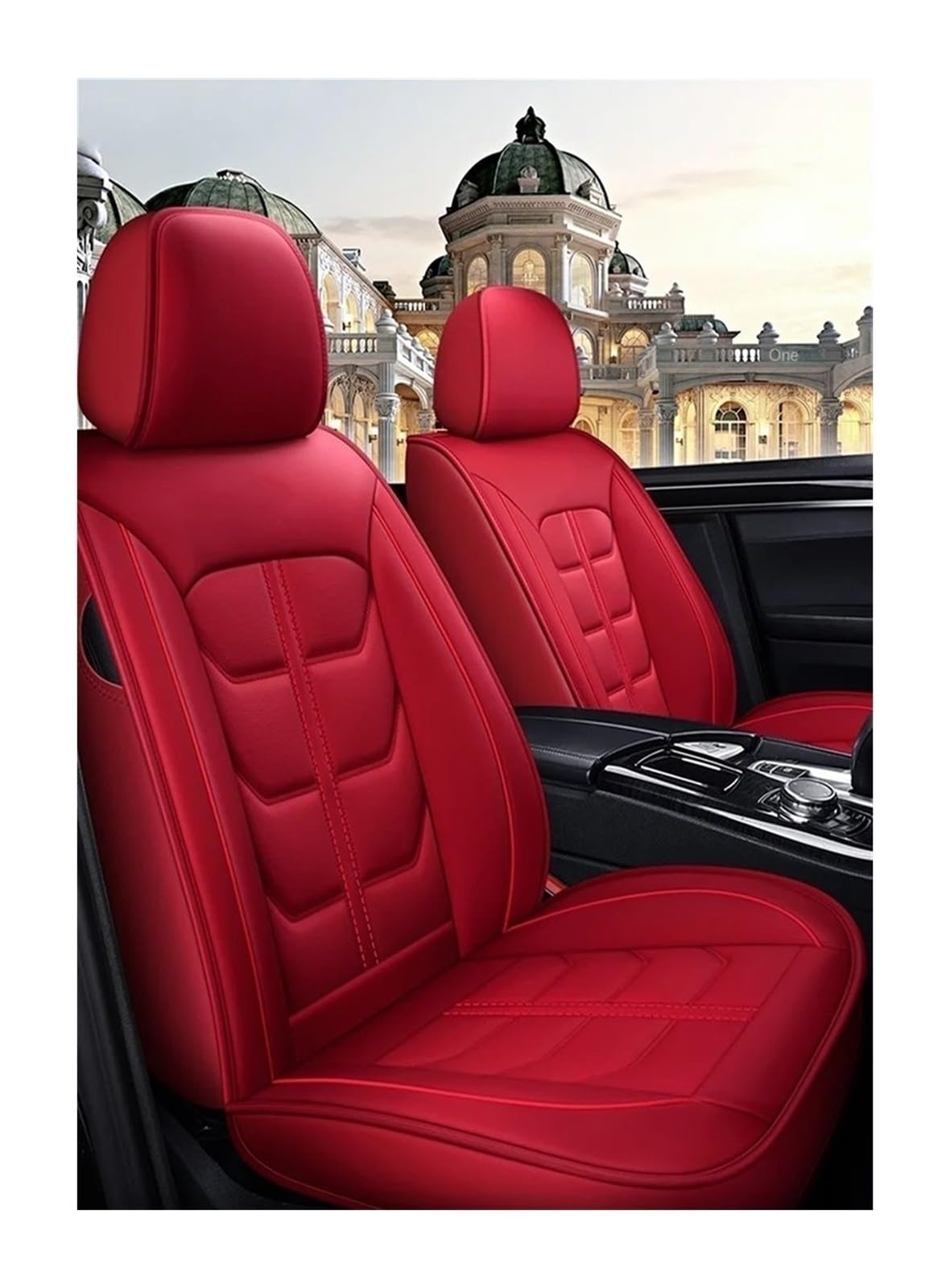 AXTAZS Auto Sitzbezügesets Kompatibel Mit E91 Touring, Innenzubehör, Sitzschoner, Auto-Komplettset, Sitzschutz, Kissenpolster, Autositzbezüge(Red) von AXTAZS