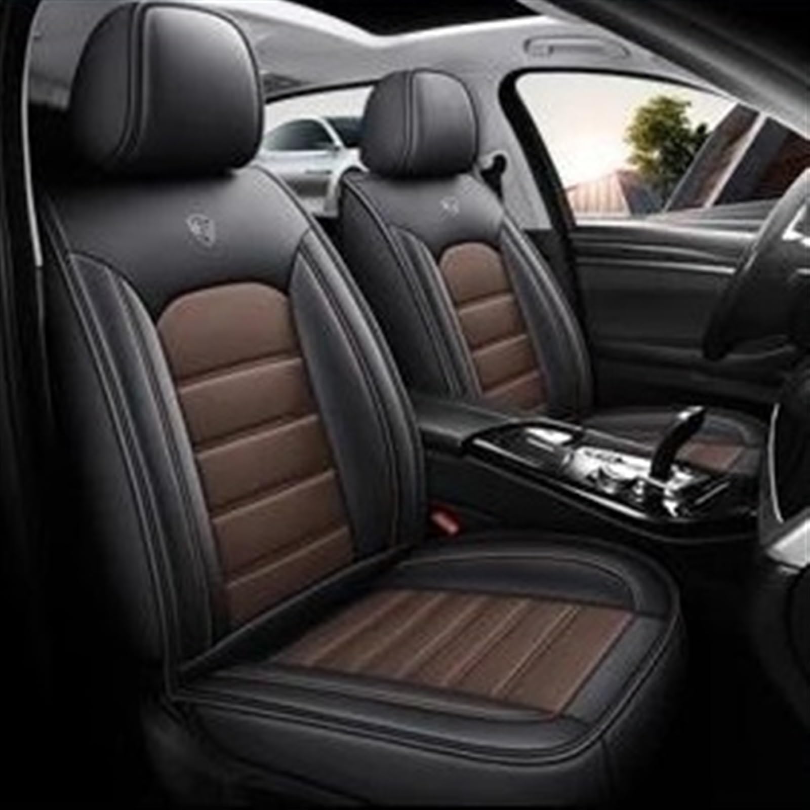 AXTAZS Auto Sitzbezügesets Kompatibel Mit Hyundai Für Ioniq 5-Sitze, Komplettes Set, Geteilte Sitzbank-Sitzbezüge Für Vorne Und Hinten, Autositz-Mattenbezug Für Den Innenraum(3,B) von AXTAZS
