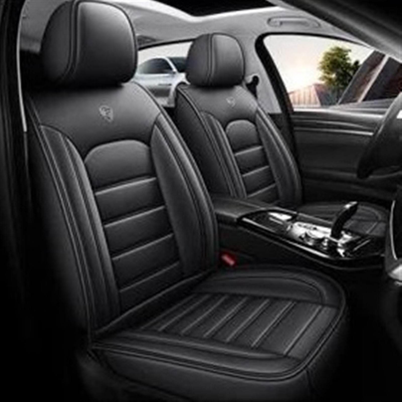 AXTAZS Auto Sitzbezügesets Kompatibel Mit Hyundai Für Ioniq 5-Sitze, Komplettes Set, Geteilte Sitzbank-Sitzbezüge Für Vorne Und Hinten, Autositz-Mattenbezug Für Den Innenraum(5,B) von AXTAZS