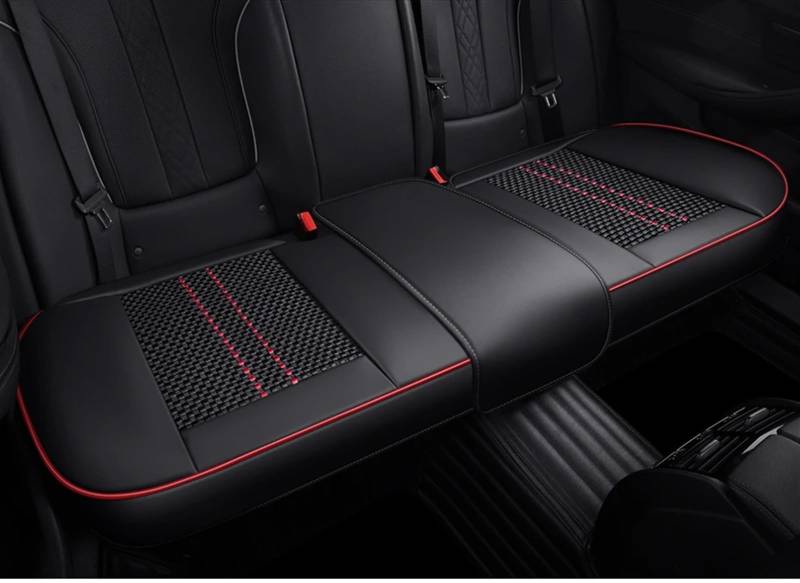 AXTAZS Auto Sitzbezügesets Kompatibel Mit Lexus Kompatibel Mit Es300h Autositzschutzbezüge Kissen Auto Vorder-/Rücksitzbezug Autozubehör Autositzschutzpolster(Black and red,Rear) von AXTAZS