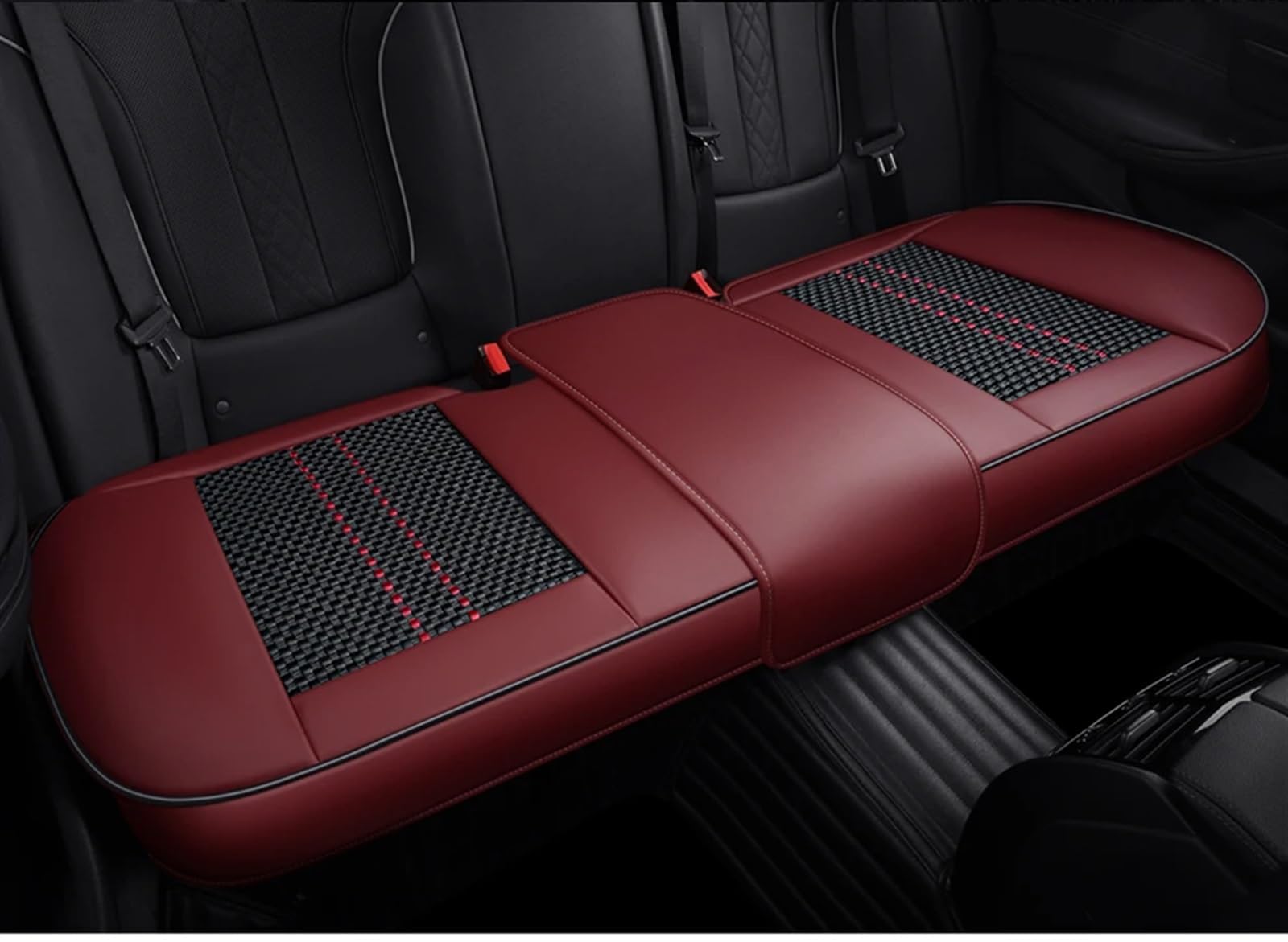 AXTAZS Auto Sitzbezügesets Kompatibel Mit Lexus Kompatibel Mit Es300h Autositzschutzbezüge Kissen Auto Vorder-/Rücksitzbezug Autozubehör Autositzschutzpolster(Red and Black,Rear) von AXTAZS